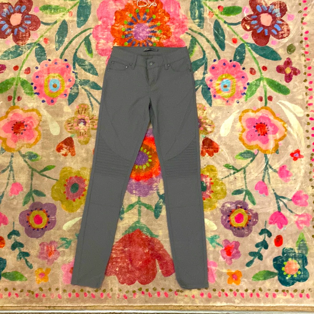 Prana Brand Brenna Grey Moto Size 2 Good Condition 94 Nylon 6 Elastane